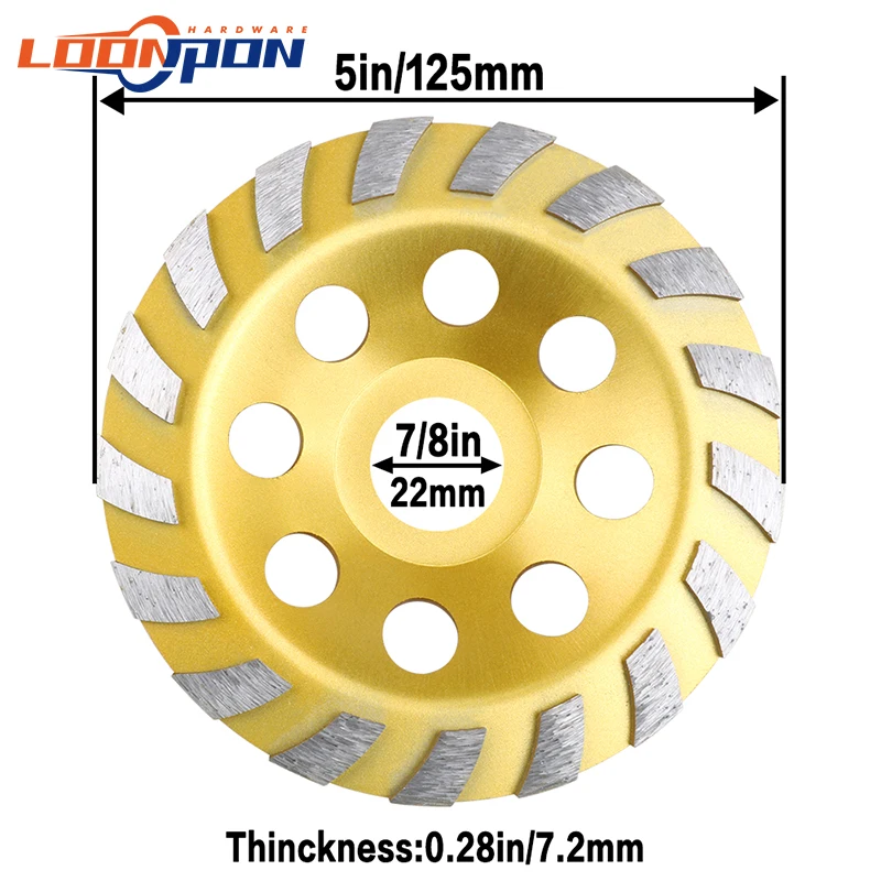 Diamond bowl grinding disc gold 100/125/150/180mm floor stone cement polishing concrete sander 4/ 5/ 6/ 7/inch