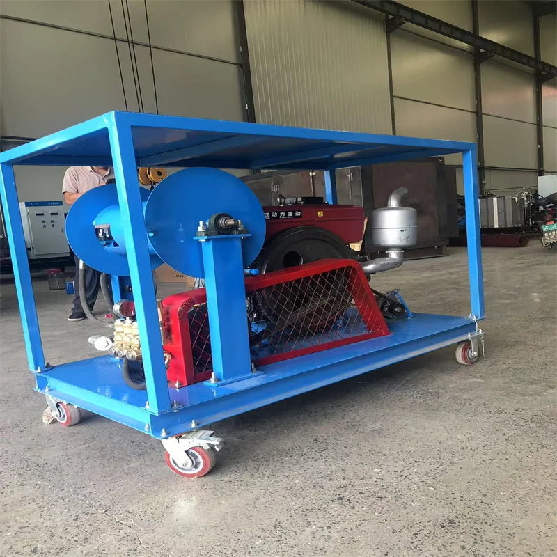 Sewer Jetter Hydro Jetting Equipment Diesel Engine Sewage Pipe Cleaning High Pressure Drain Cleaner Machine