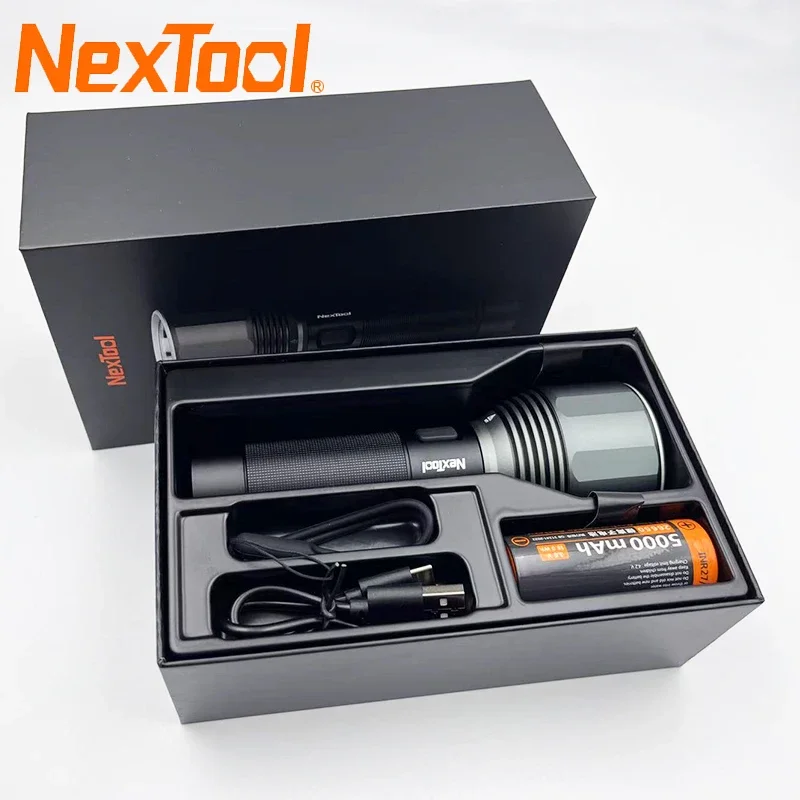 NexTool Rechargeable Flashlight 5000mAh 2000lm 380m IPX7 Waterproof  LED Strong Light EDC Torch Lamp for Outdoor Camping