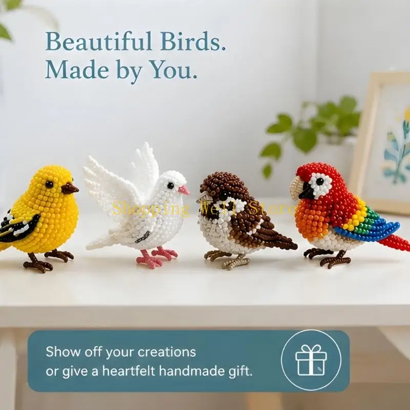 KX4B Engaging Childrens Craft Project Put Together Bright component Bird Forms