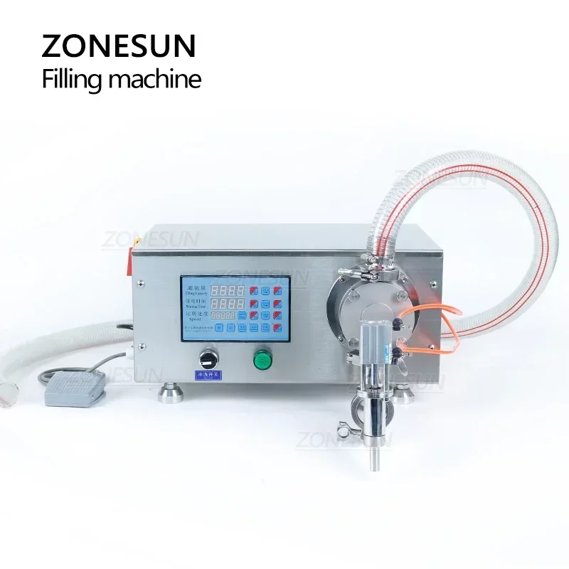 ZONESUN Rotor Pump Paste Semi Automatic Water Bottle Filler Gel Laundry Detergent Sanitizer Liquid Filling Machine ZS-RPYT900 view 5