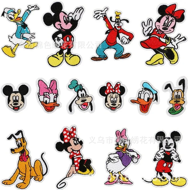 Disney Spielzeug Geschichte Mickey Mouse Anime Figur Minnie Stickerei Patches auf Kleidung Aufkleber Cartoon Dekor Hosen Tasche Kleidung Patch