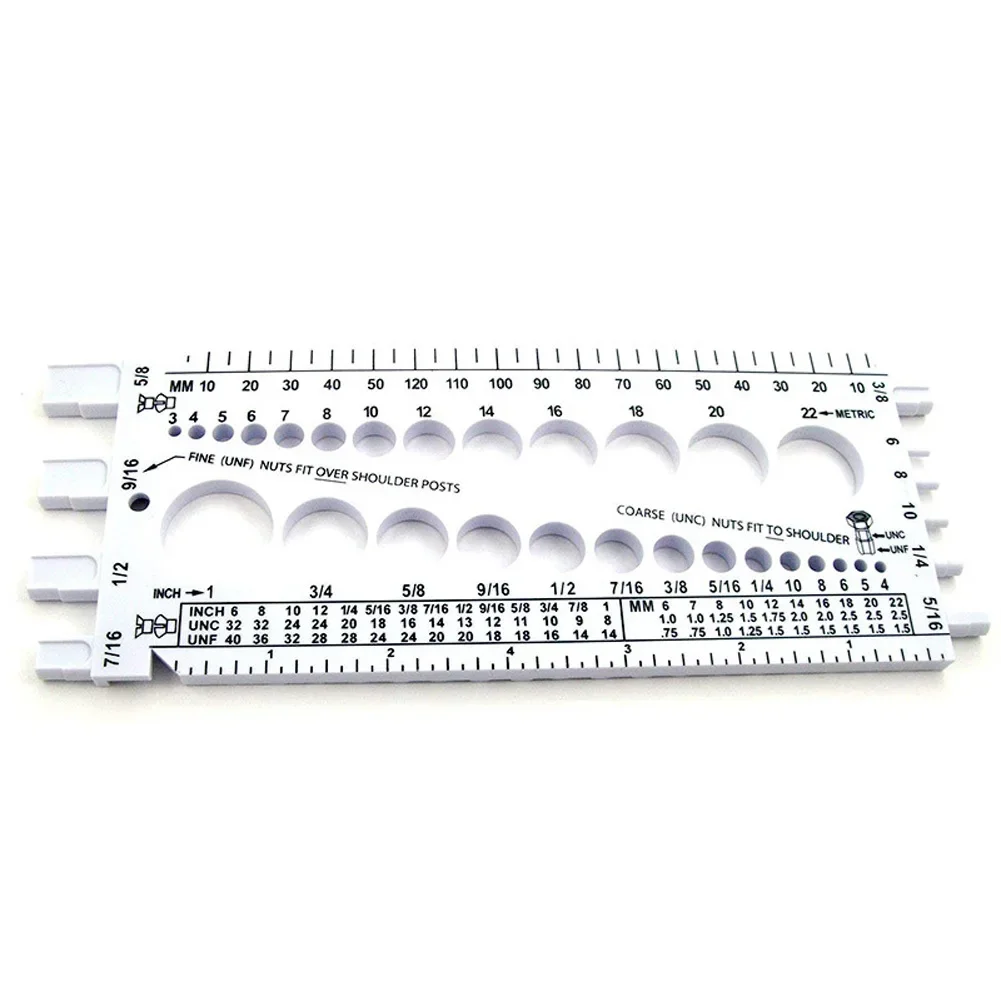 21cm/8.27inch Measuring Tool Measuring Tool Drill Bit Fasteners Gauge Measuring Tool Nut Plastic Thread Red Color