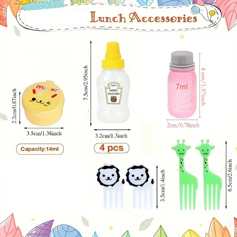 32 pcs lunch lunchbox sauce box container food mixing stick reusable mini plastic seasoning squeeze bottle cute lunch accessory