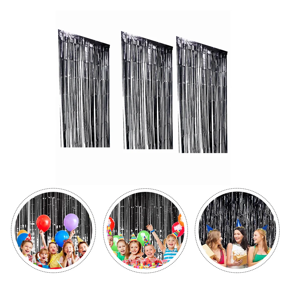 

3pcs Halloween Tassel Hangings Rain Tassel Curtain Horror Party Background Curtain For Door Window Decoration Party