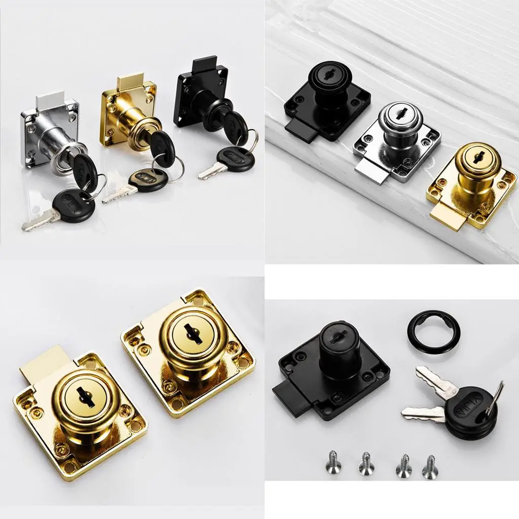 5-6pack Office Desk Drawer Locker Cupboard Closet Security Lock Black 22mm