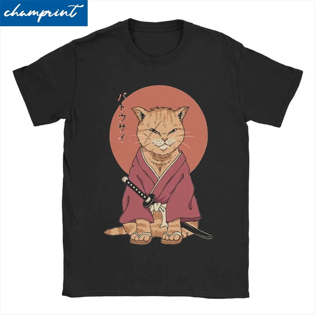 Battousai Cat T Shirt Men Women's Cotton Novelty T-Shirts Crewneck Tee Shirt Short Sleeve Tops Plus Size