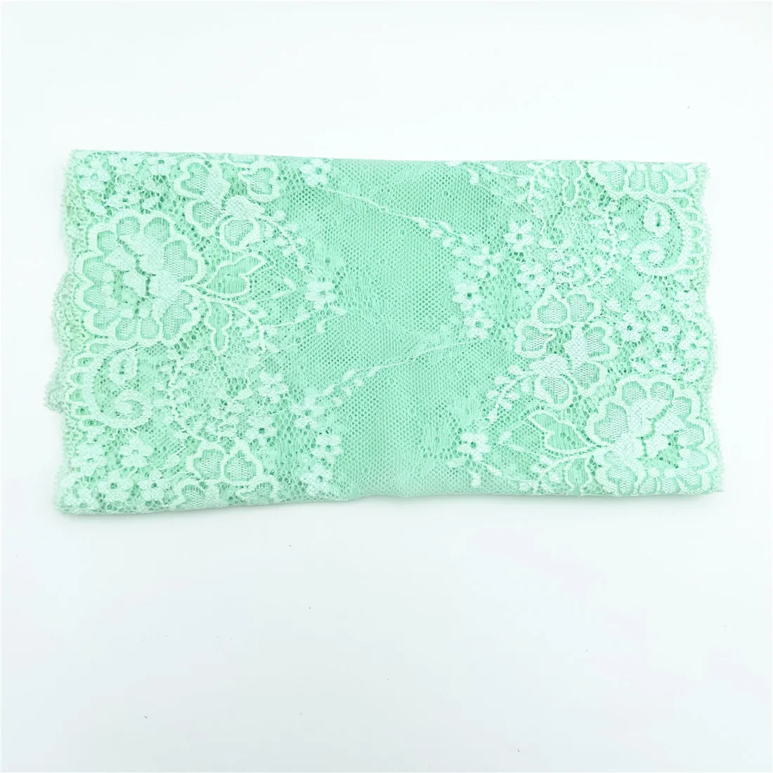 3y/lot Width 23cm Light Green Elastic Stretch Lace Trim Skirt Hem Underwear Sewing Craft DIY Apparel Fabrics Lace Lingerie Bjd