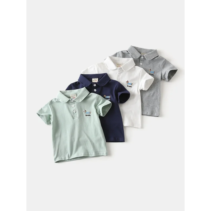 

Boy's Short SleeveTT-shirt2025New Summer Clothes ChildrenPOLOShirt Korean Style Versatile Top