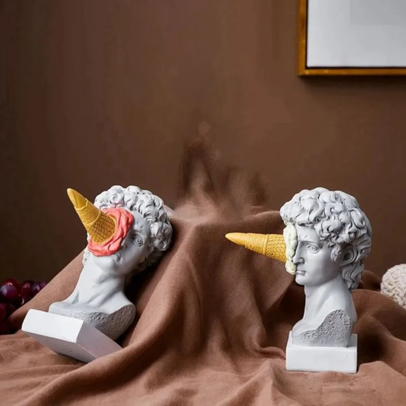 Modern Character Decoration Ice Cream David Statue Home Decoration Sculpture Office Bookshelf Desktop