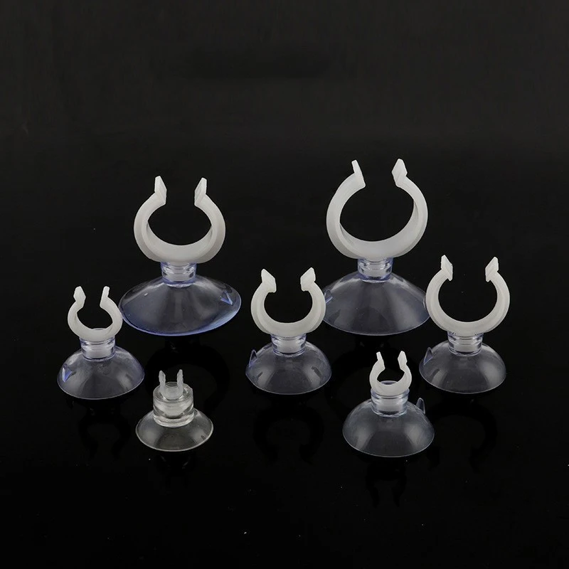 10 Stück Gummi Aquarium Aquarium Saugnapf Sucker Halter für Luftleitung Rohr Schlauch Pumpenklemme transparent