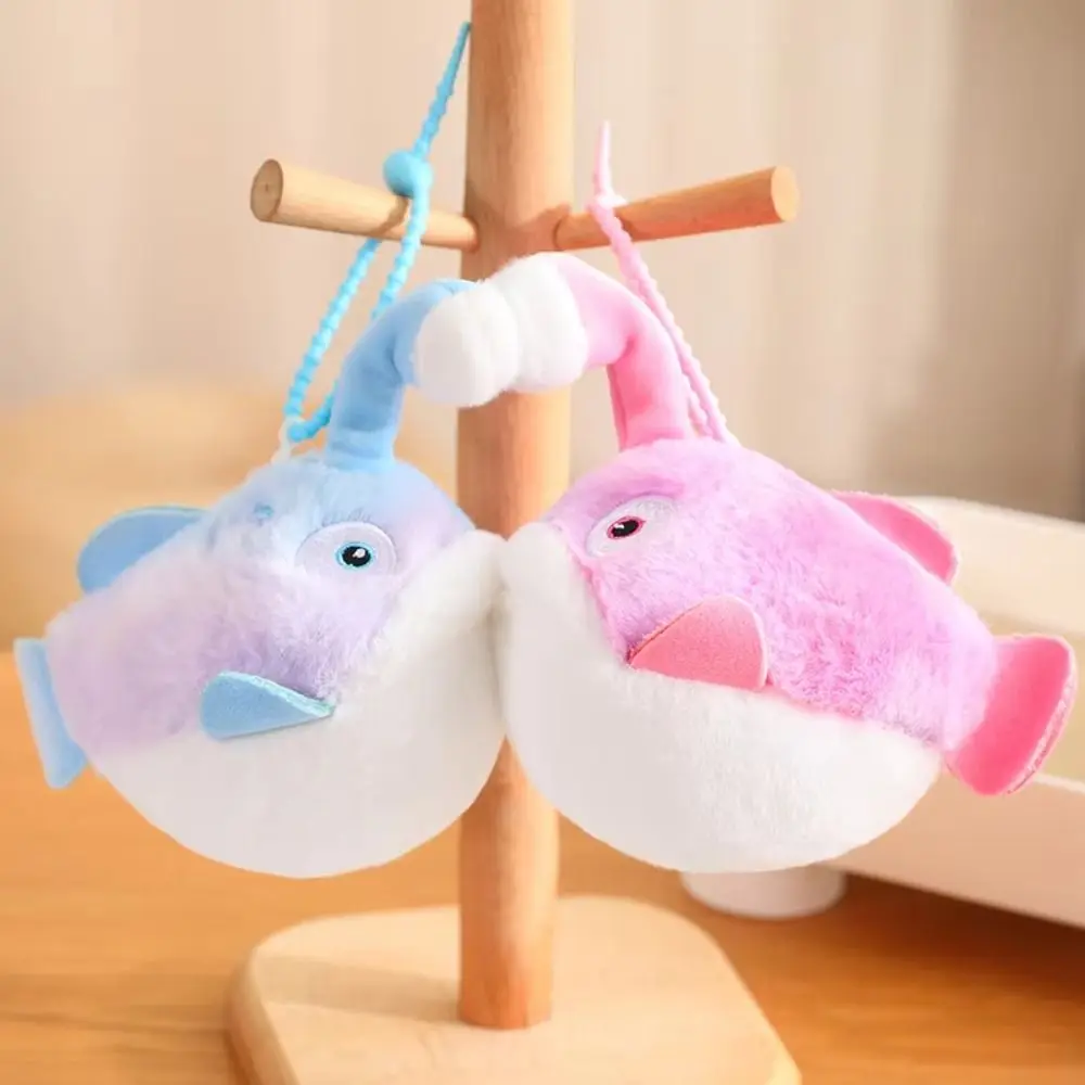 Simulation Bobo Angora Fish Plush Doll Night Glowing Cartoon Magnet Kiss Fish Keychain Magnetism Creative Glowing Fish Pendant