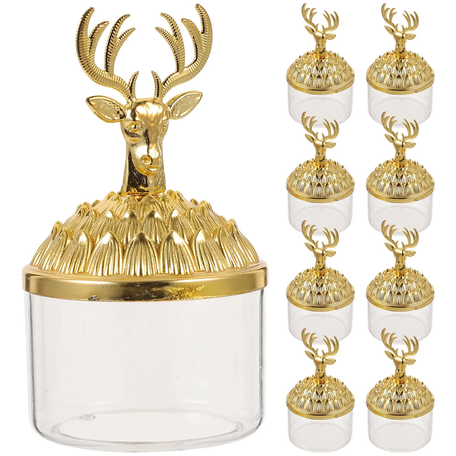 12 قطعة من علب الحلوى الصغيرة لحلوى عيد الميلاد وحامل حاويات PP Holiday Elk Cookie Jar Party Case #1