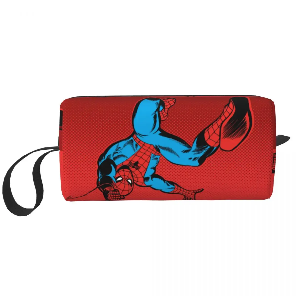 Custom Spider Man Retro Swinging Kick Travel Cosmetic Bag for Women Makeup Toiletry Organizer Ladies Beauty Storage Dopp Kit