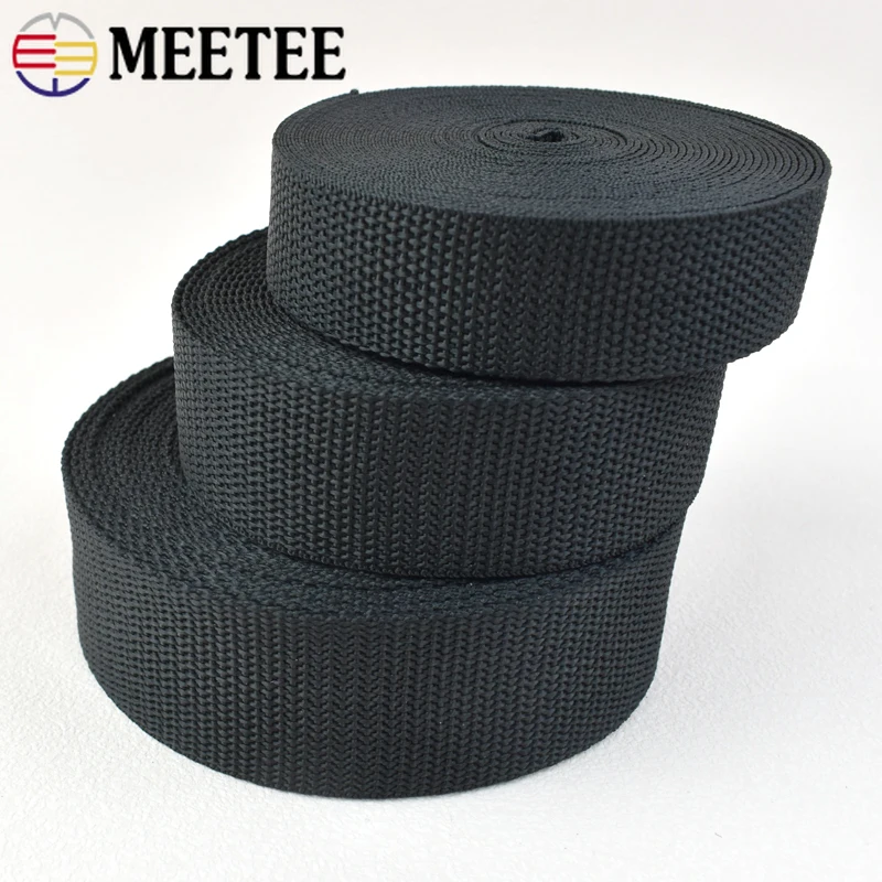 5/10Meters 20-100mm Black PP Webbing Tapes for Backpack Strap Pet Collar Belt Band DIY Bag Garment Ribbon Bias Binding Accessory