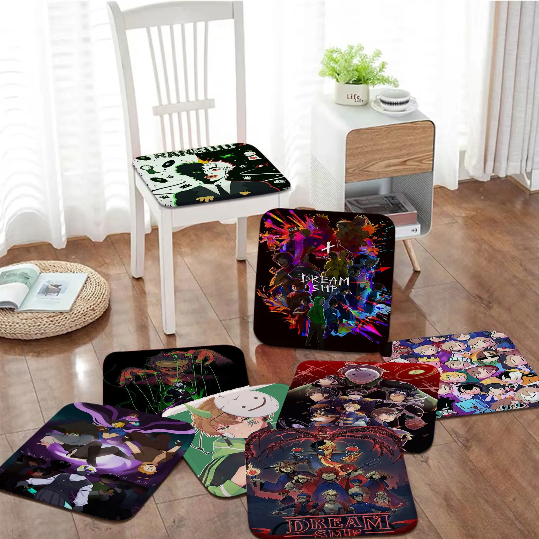 

Anime Dream Smp Creative Stool Pad Patio Home Kitchen Office Chair Seat Cushion Pads Sofa Seat 40x40cm Chair Mat Pad