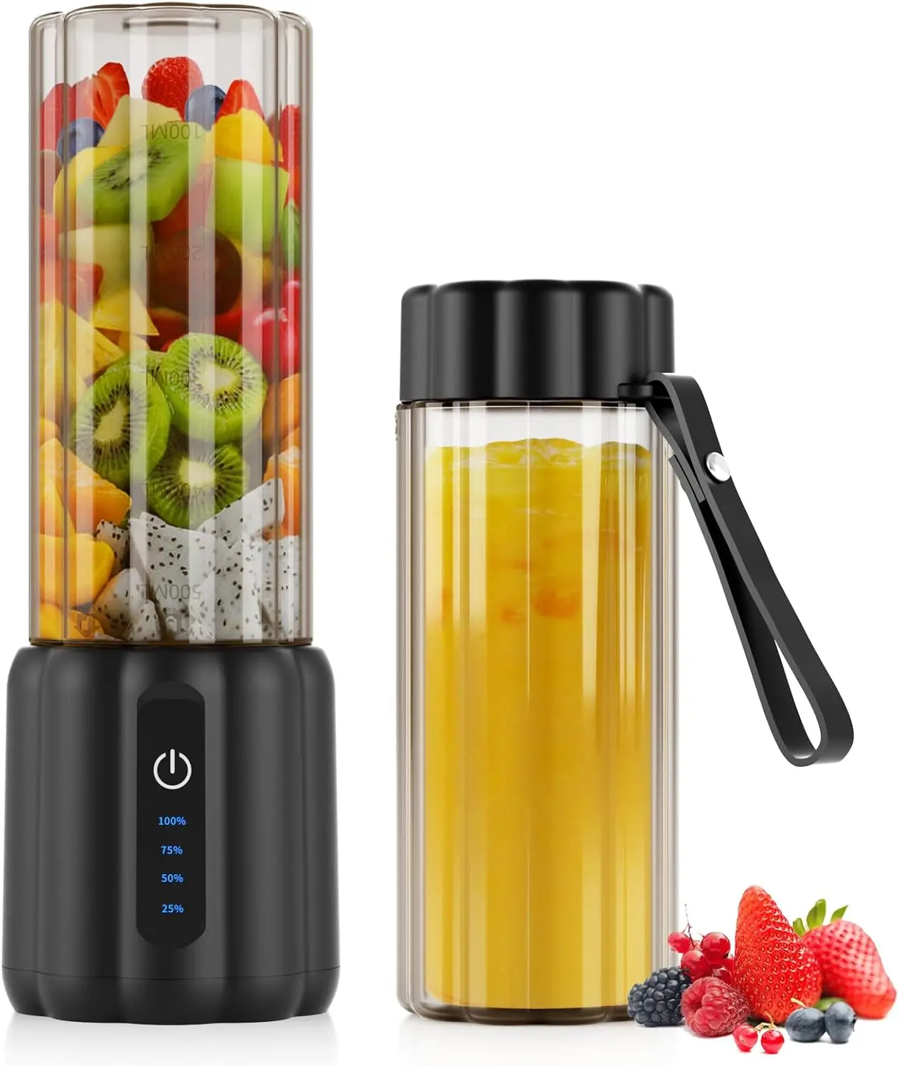 

Portable Blender - Small Smoothie & Shake Maker, 17 Oz Personal Blender With 6 Blades, Usb-C Rechargeable Mini Mixer With Extra
