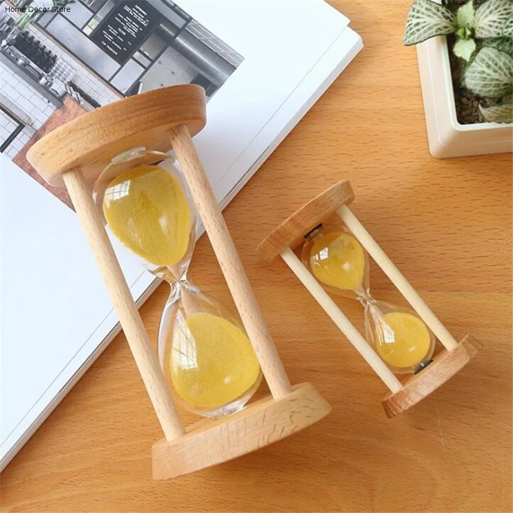 Stable Connection Wooden Hourglass No Deformation 1/3/5 Minutes Round Hourglass Timers 5 Colors Wooden Timer Desktop Decor