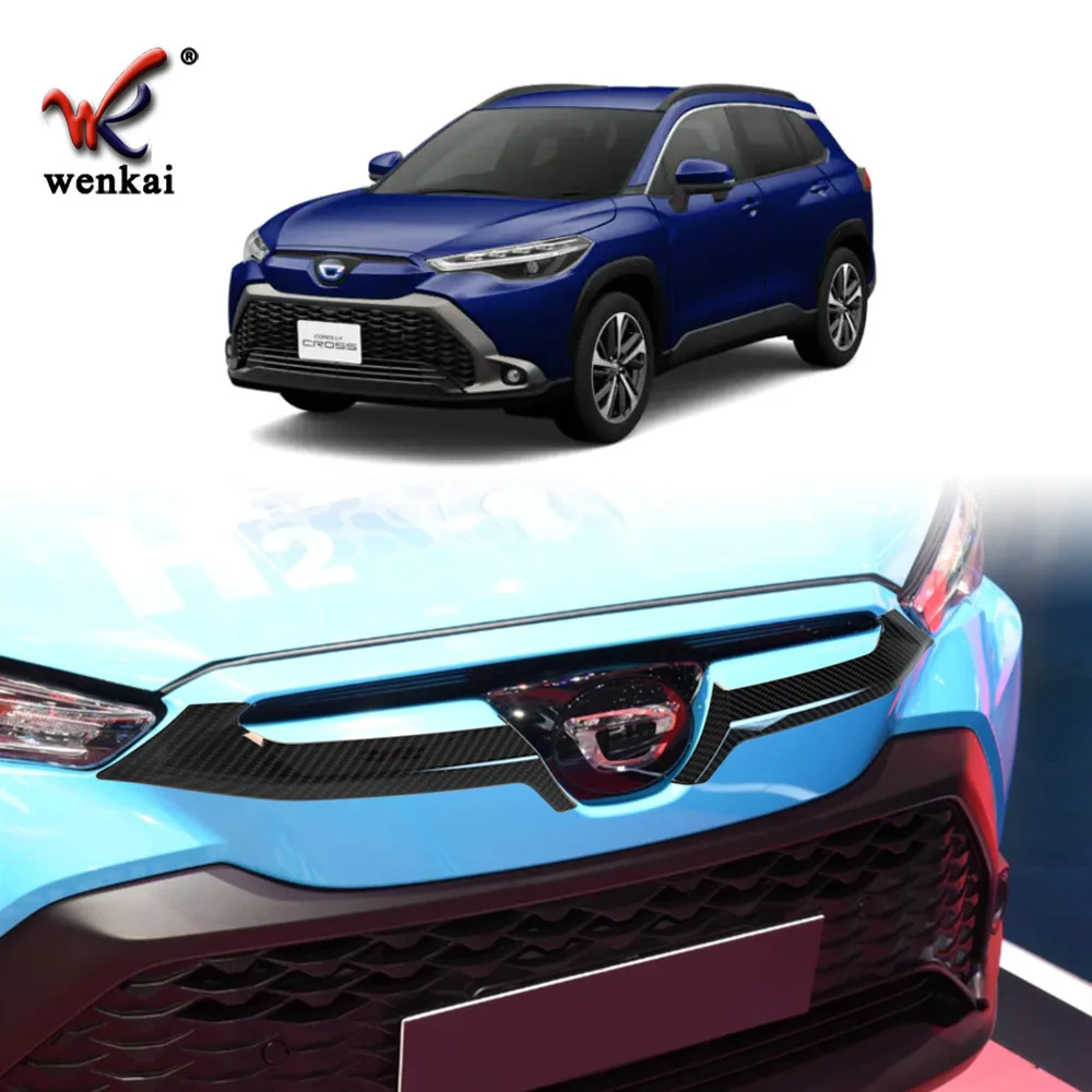 Car Front Grille Racing Trim For 2022-2025 Toyota Corolla Cross Chrome Accessories