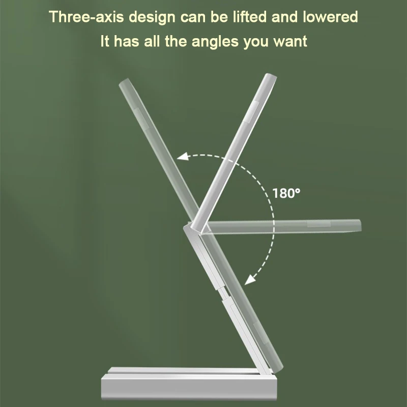 Imagem -05 - Portátil Dobrável Led Desk Lamp com Relógio Usb tipo de Carregamento Economia de Energia Recarregável Luz de Leitura 6000mah