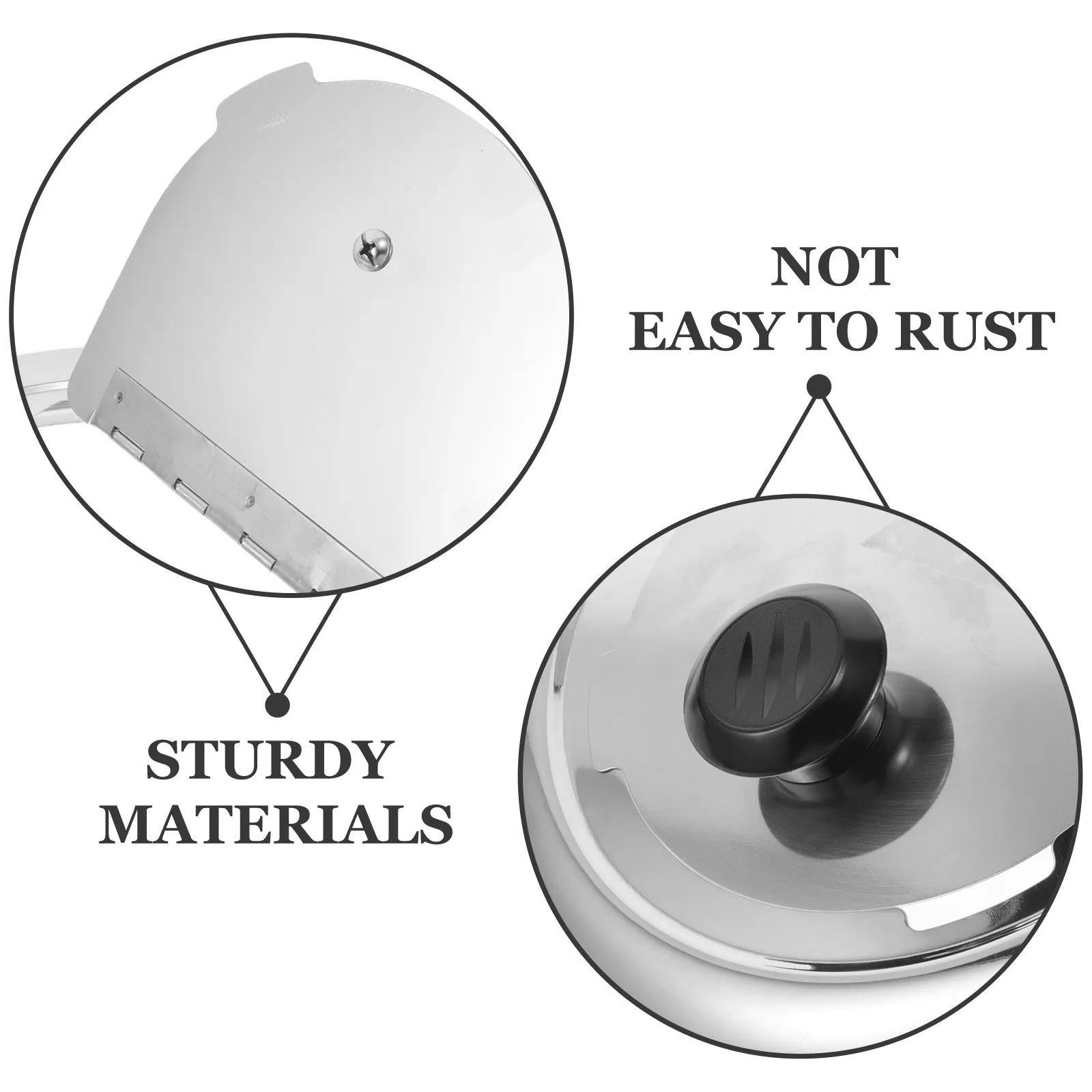 Stainless Steel Pot Lid with Heat Resistant Knob Electric Soup Cooker Cover Replacement Soup Warmer Lid Metal Cover for Stew