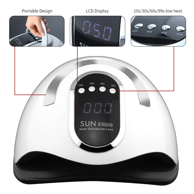 โคมไฟยูวี LED 280วัตต์สำหรับเล็บมืออาชีพ, โคมไฟอบเล็บเจลเครื่องอบแห้งเล็บสัมผัส LCD ขนาดใหญ่เครื่องมือเป่าเล็บ