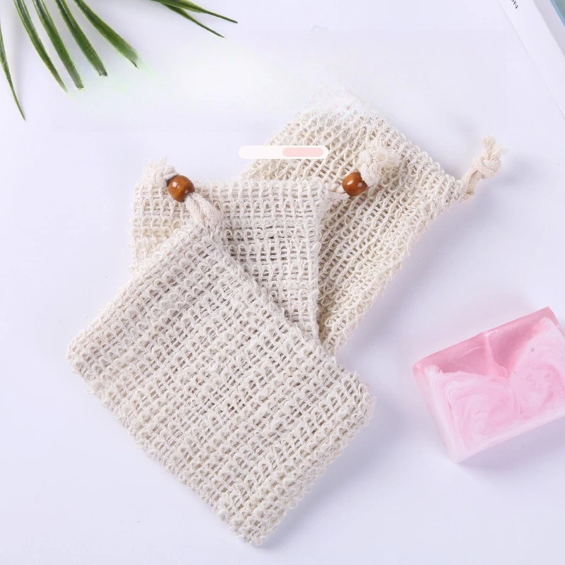 3~20PCS Cotton Linen Drawstring Bubble Net Handmade Soap Bar Soap Foaming Bag Facial Cleanser Foaming Net Bath Sponge