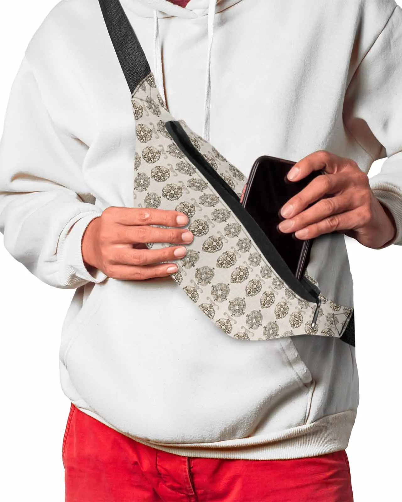 

Retro Pattern DesignWaist Bags for Women Man Travel Shoulder Crossbody Chest Bags Waterproof Fanny Pack