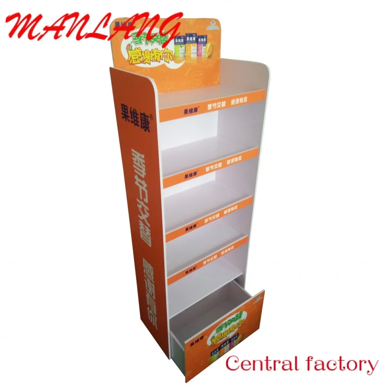 CustomDirect Sale High-Quality 3-Layer Full-Color Printed Custom Retail Store Floor Paper Display Racks Promotion Free POS Stand