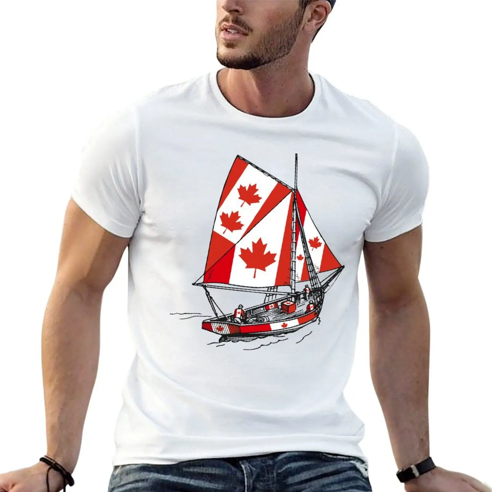 

Canada Sailor Ship Sailing with Canada Team T-Shirt t shirt man designer man t shirt graphic anime tshirt T-Shirt