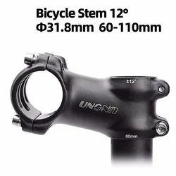 Mtb Stem 12 Degree Bicycle Handlebar Stem 31.8mm Road Bike Stem 60/70/80/90/100/110mm Mtb Power Parts Riser For Bicycl
