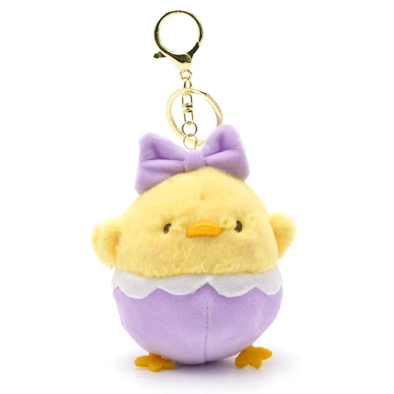 Cartoon Round Eggshell Chick Plush Doll Keychain Fun Lovely Easter Chick Doll Pendant Children Backpack Decoration Charm Gift