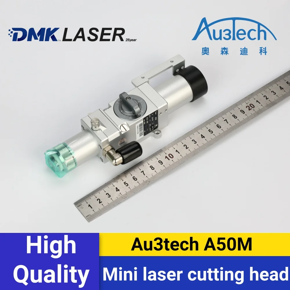 

Au3tech original A50M miniature Manual focusing laser cutting head 2000w for desktop 10mm stainless steel/aluminum sheet cut