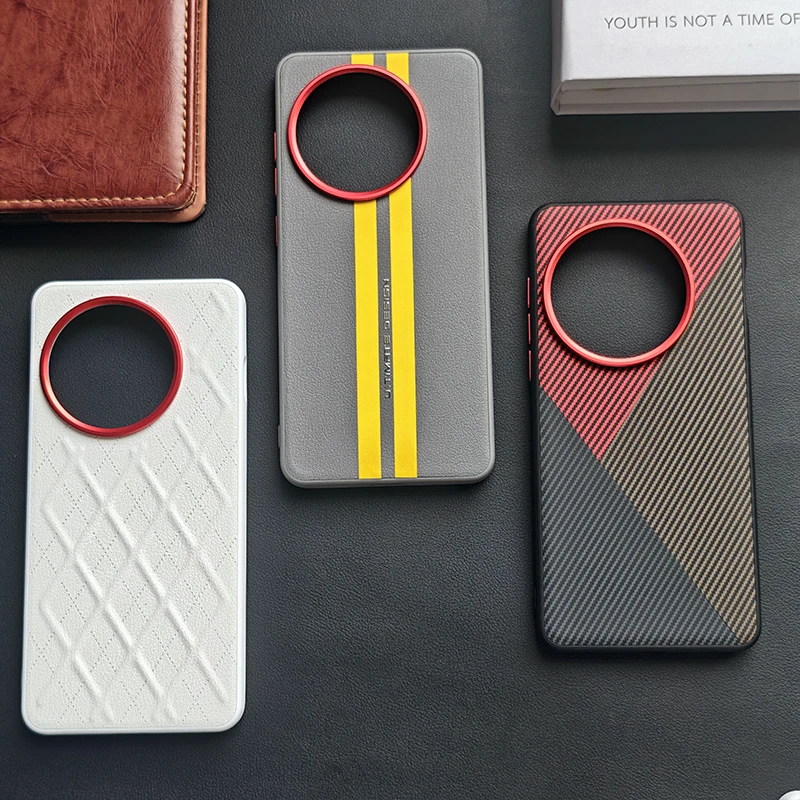 

For OnePlus 13 13R ACE 5 Pro Case Luxury PU Leather Metal Push-button Protection Back Cover Case For One Plus 13 Shell Bumper