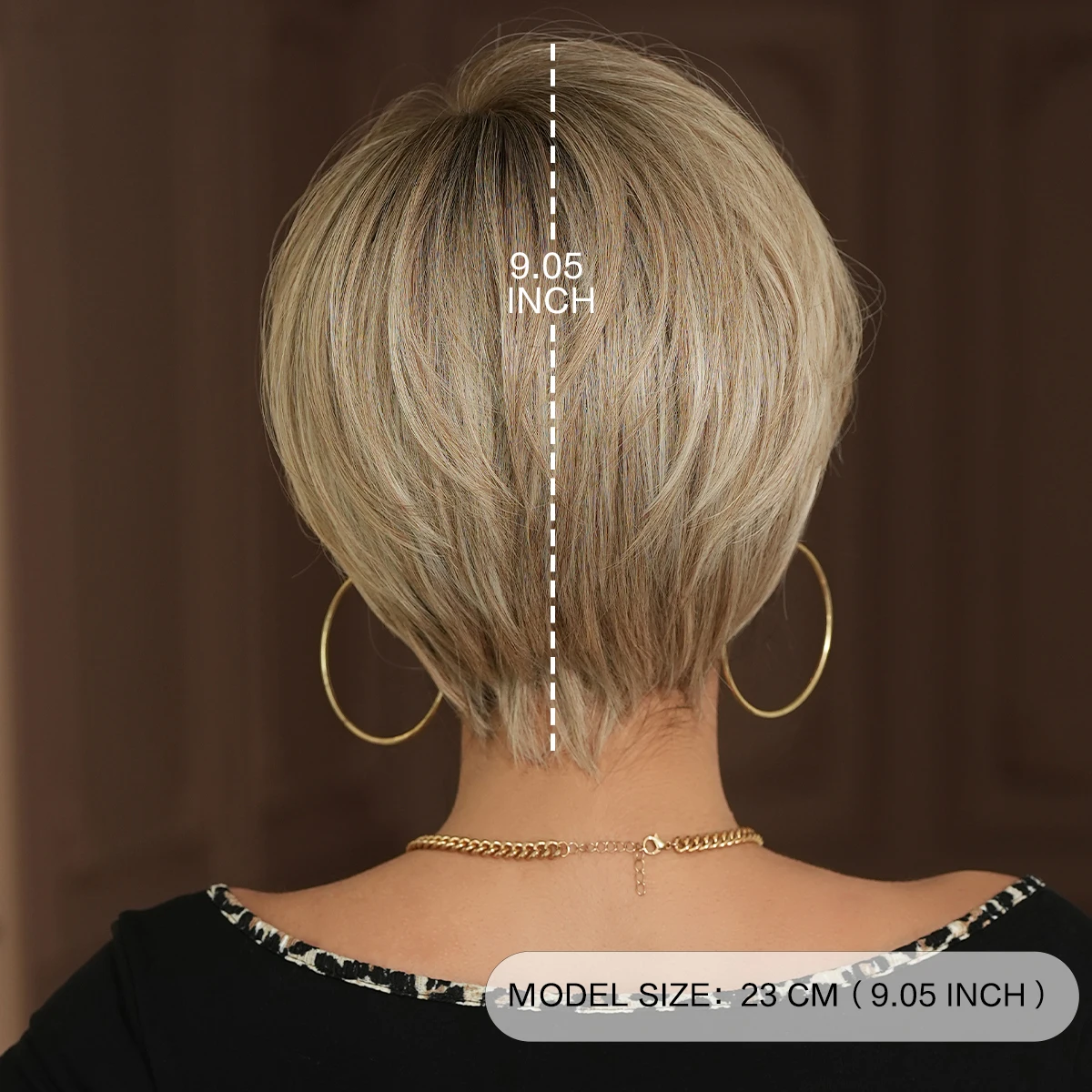 Short Straight Pixie Cut Golden Bob Wig for Women Daily Use High Density Synthetic Wigs with Drak Roots Beginner Friendly - view 4
