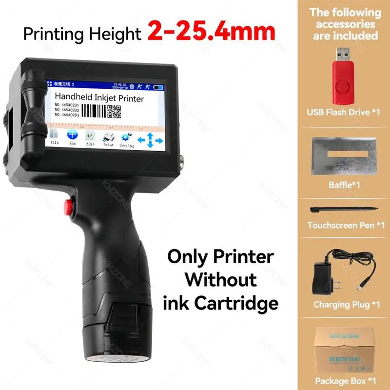 New! 25.4mm Label Printer Handheld Inkjet Printer QR Bar Batch Code Date Number Logo Expiry Date Coding Machine Fast-drying