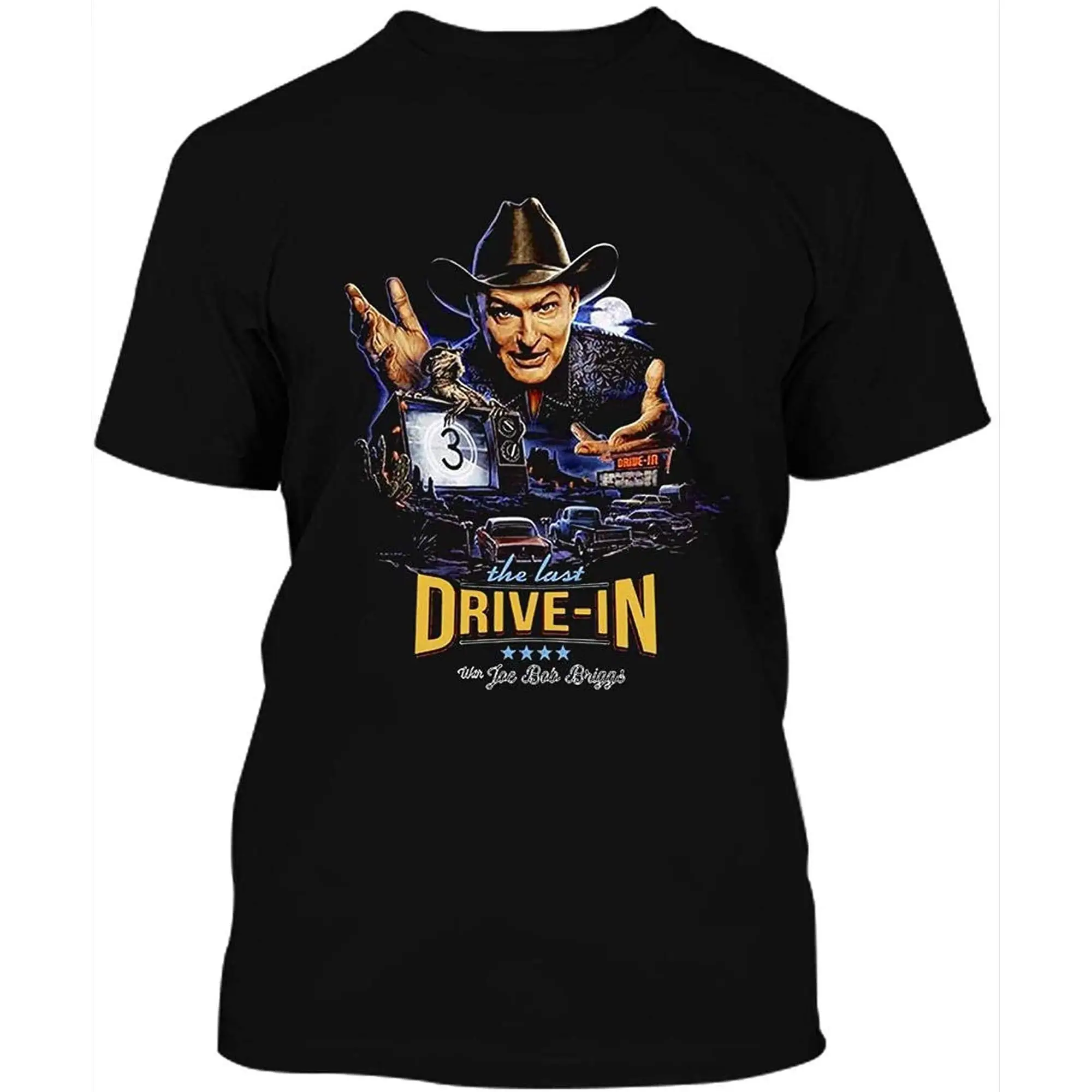 Joe Bob Briggs The Last ive in Limited 68 T Shirt DMN Tee BlackPrinting vintage Luxury oversizedAnime Graphic T-shirts for Men C