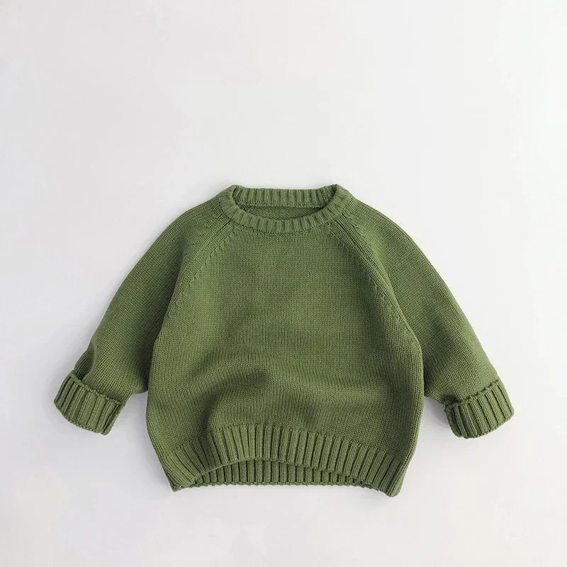 Autumn Winter Kids Clothes Kids Sweaters Boys Girls Knit Pullover Solid Girls Thick Sweater Kids Knit Wear