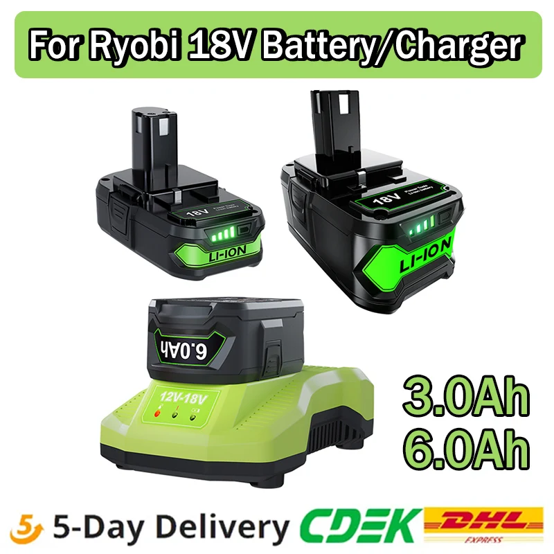 For Ryobi 18V Lithium-ion Battery For Ryobi One P108 P102 P103 Replacement Battery BPL1820 RB18L50 RB18L40 Cordless Tool RB18L20