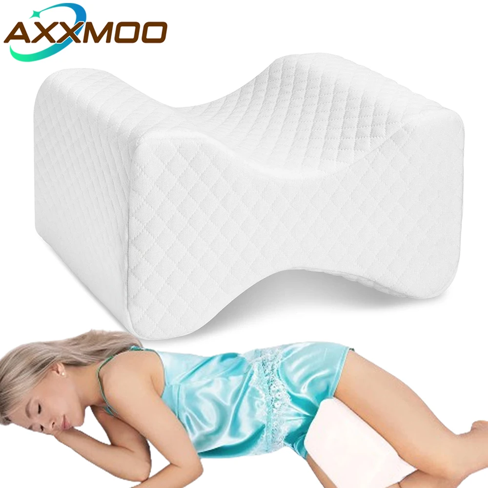 Memory Foam Knee Leg Pillow Bed Spacer Cushion Wedge Pressure Relief Sleep Aid Knee Pillow Leg Pillow for Sleeping