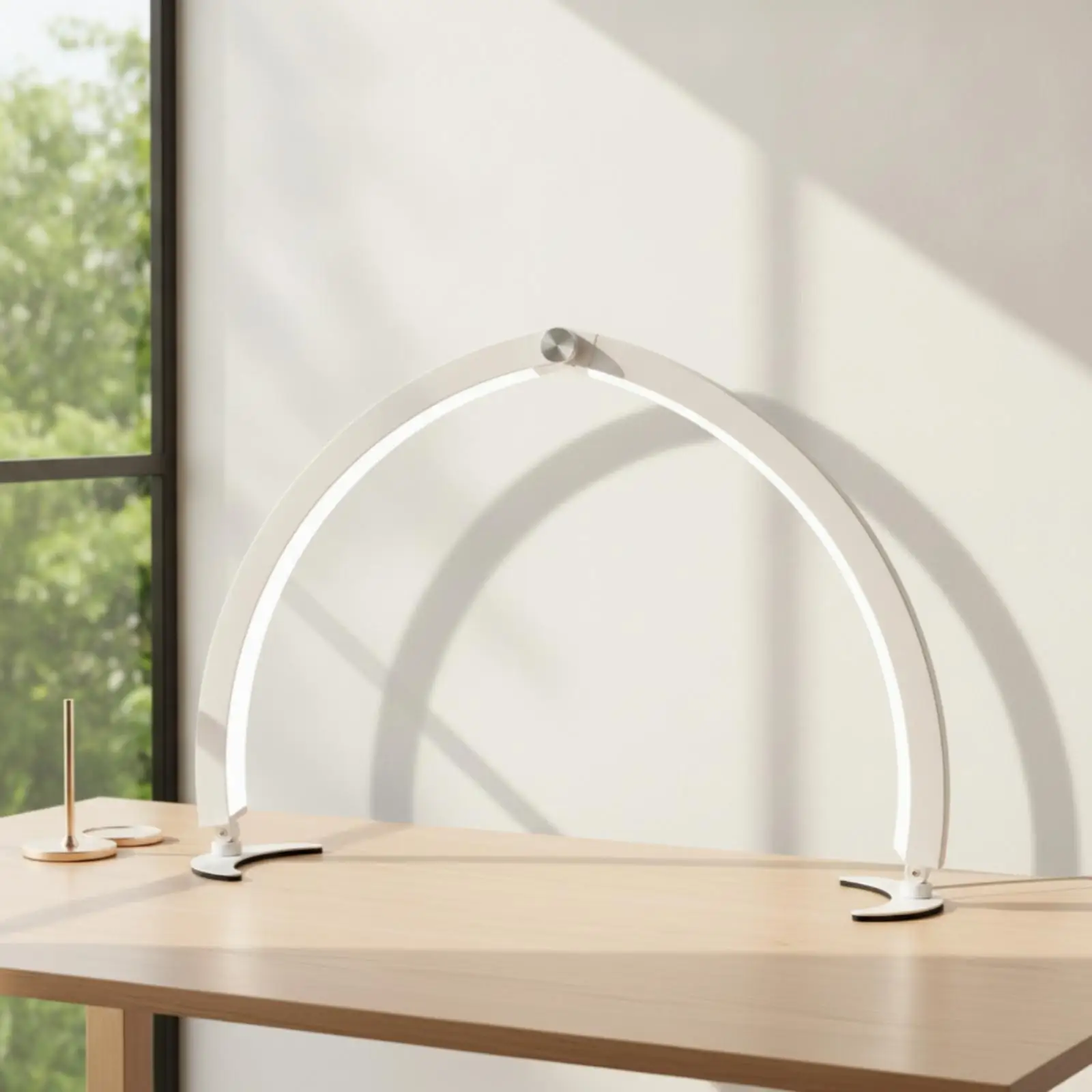 Half Moons Nail Light with Curved Base Arch Half Cosmetic Work Lamp Arch-Shaped Lamp for Lash Artists, Estheticians