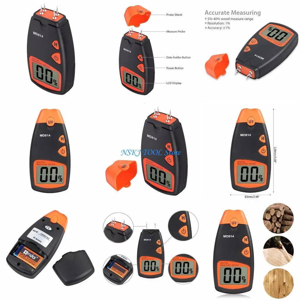 

L8RC Moisture Meter for Firewood Log Pin-Type Water Leak Detector Damp Meter