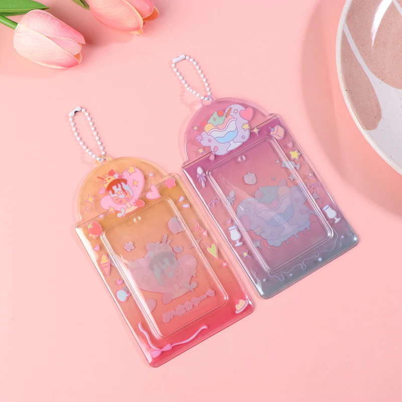 Summer Ice Cream Card Holder Small Card Holder Cute Protective Cover Campus Card Ins Style Transparent Card Holder