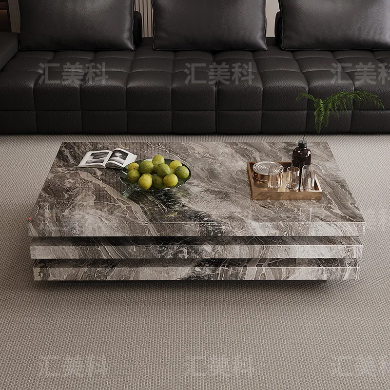 

minimalist rock table coffee table size rectangular light luxury modern simple home Nordic tea table Internet celebrity