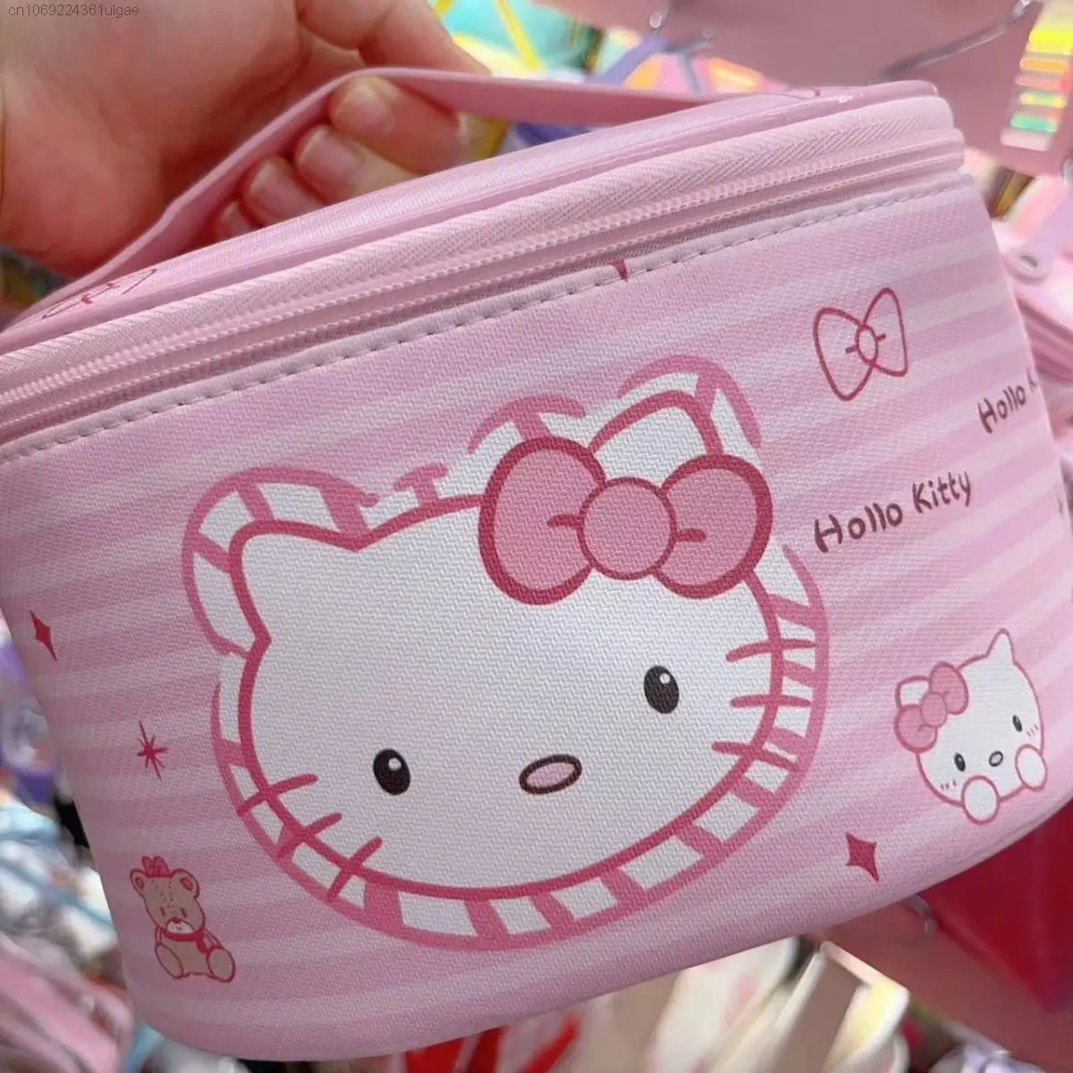 Sanrio Hello Kitty Pink Makeup Bags Y2k Cute Pu Leather Storage Bag Large Capacity Women Japan borse di moda in stile coreano