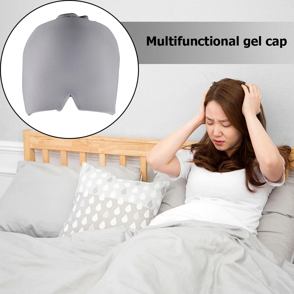 أغطية رأس مضغوطة باردة يمكن ارتداؤها لتخفيف الصداع، قبعة علاج بارد، علاج الصداع النصفي، قابلة للتمدد للرجال والنساء #4