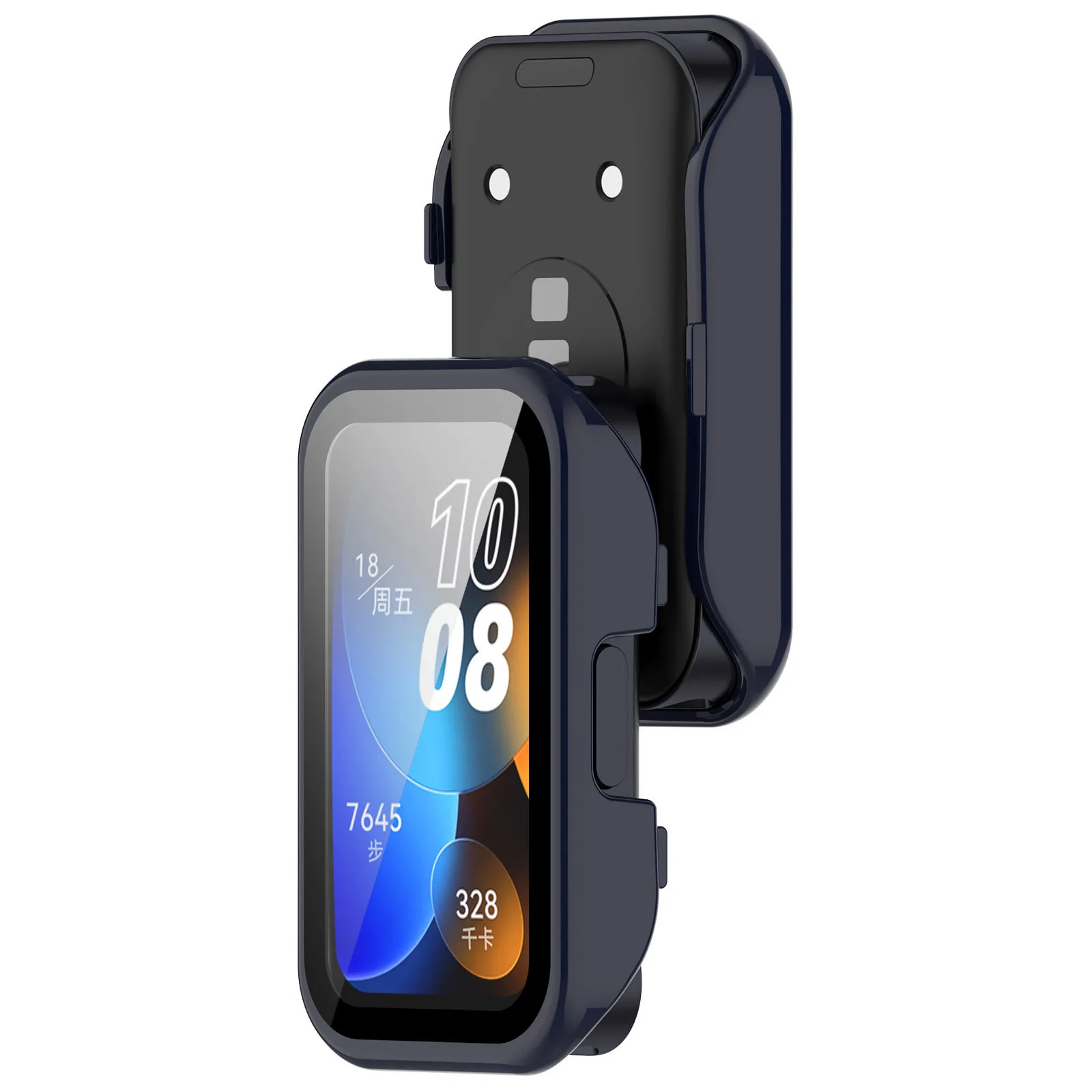 Hard Edge Shell Protetor De Tela De Vidro, Full Frame Case para Huawei Band 9, 8, 7, 6 Pro, Pulseira Inteligente, Bumper Cover Acessórios
