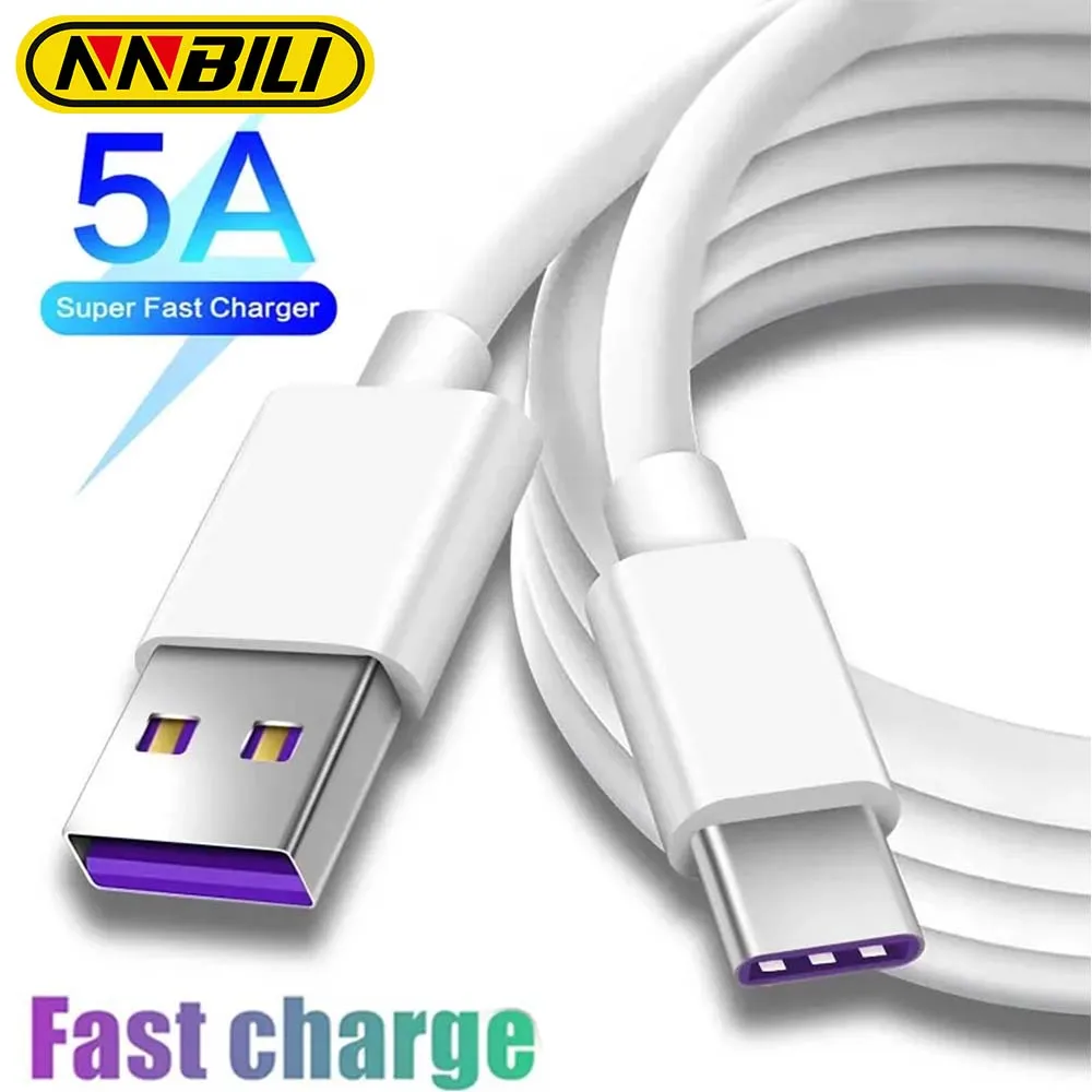 NNBILI 5A USB Type C Cable Fast Charging Mobile Phone Charger Type C Data Cord For Samsung S20 S9 Huawei P40 Mate30 Xiaomi Redmi