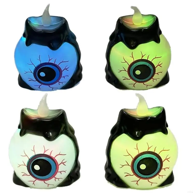 2 حزمة من مصابيح مقلة العين العملية للهالوين، مجموعة تزيين الحفلات ذات تأثير وميض آمن، شمعة إلكترونية آمنة، نسيج بلاستيكي #3