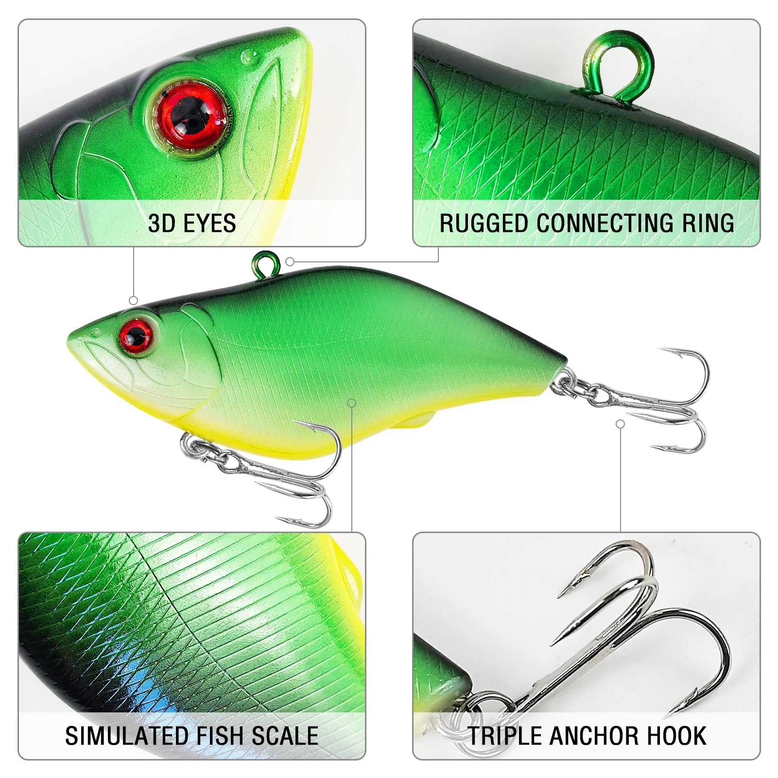Señuelos VIB FREE FISHER – Cebo duro con triples para trucha y lubina - imagen 2